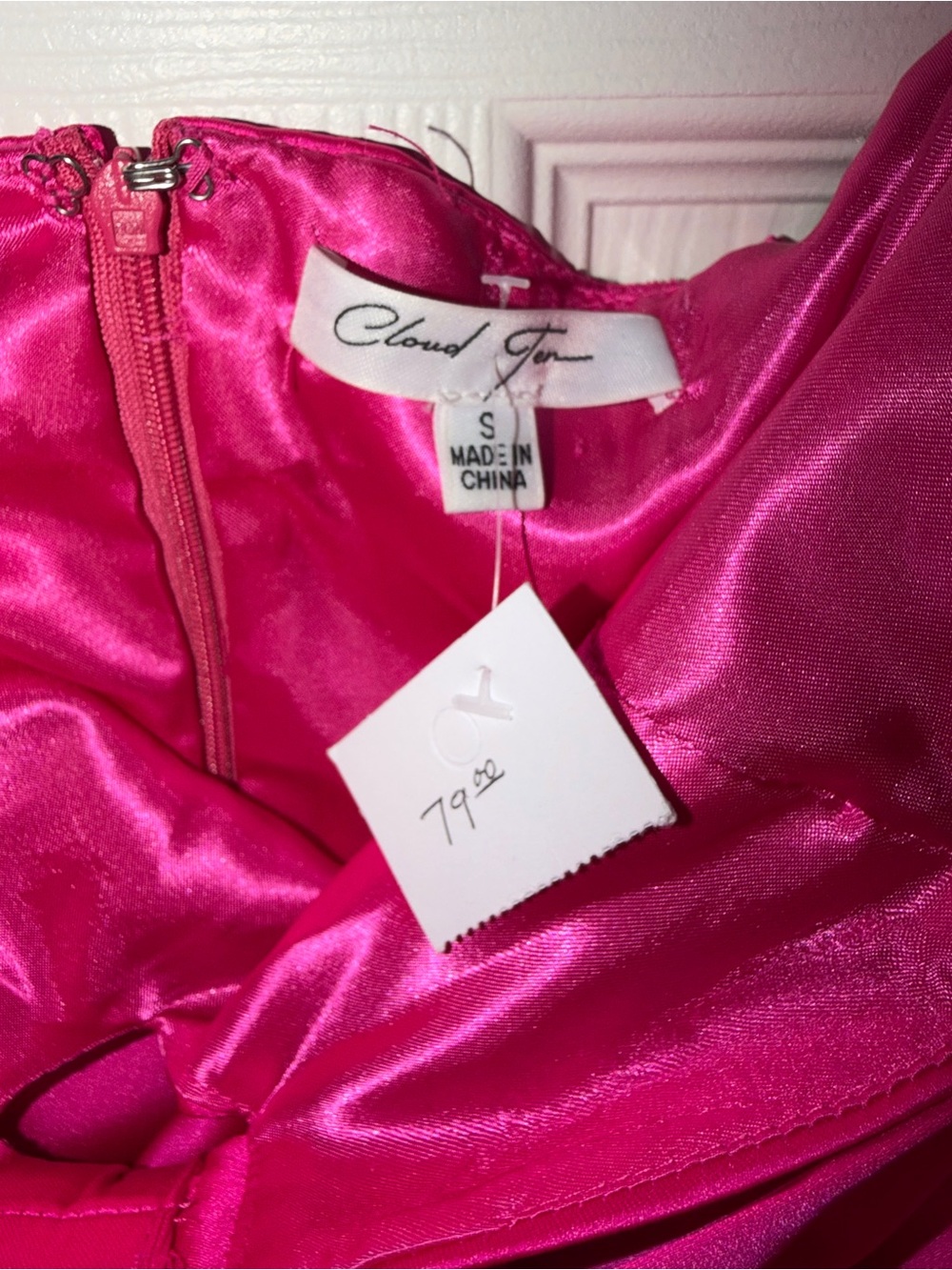 Hot Pink Strapless Semi-Formal Cocktail Dress - Picture 3 of 4